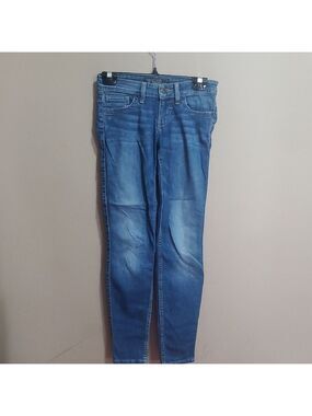 Guess Blue Skinny Jeans with Waistband Logo Size 23